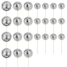 24 stuks discobal cupcake toppers, verjaardagstaarttoppers, themadecoratie voor