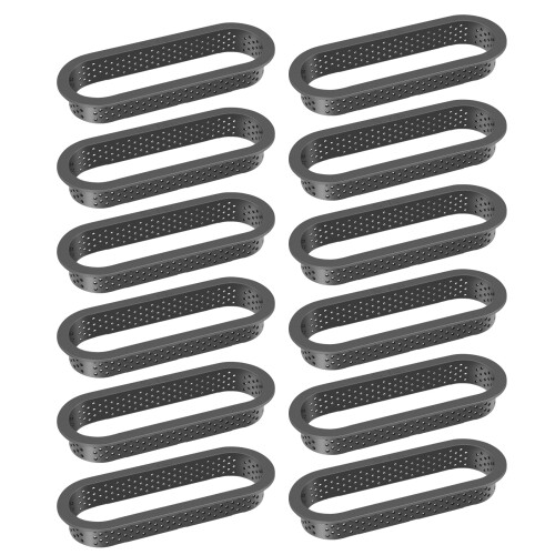 Lot De 15 Moules à Tartelettes Ovales Perforés En Acier Inoxydable - Environ 13x4 Cm - Pour Quiches, Tartes, Mousses - Réutilisables, Lavables Au Lave-vaisselle