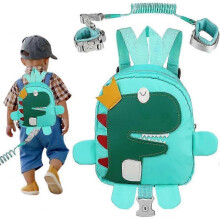 Child Safety Harness Backpack with Leash, 1.5m Anti-Lost Wrist Belt for Baby Safety Reins, 25.5*9*30cm (Dinosaur)