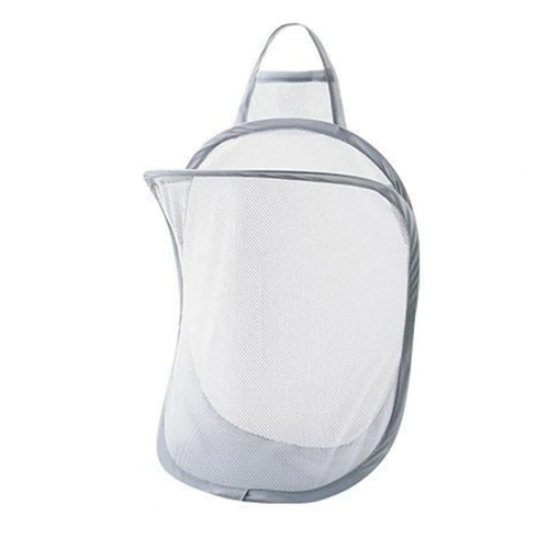 Mesh Small Wall Laundry Baskets, Hanging Hamper, for Hotel, University Dormitory Use Gray 1