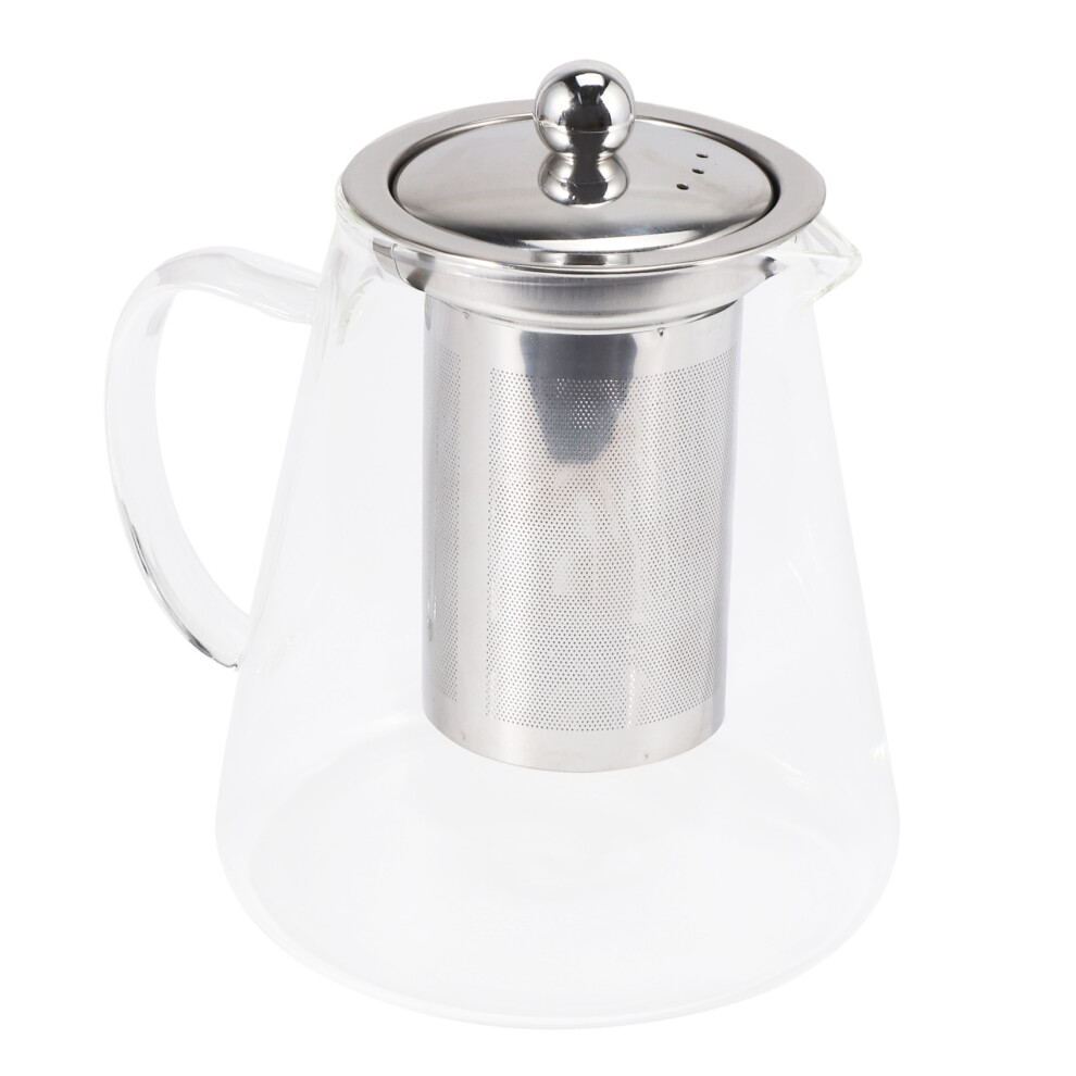 Semoic Glass Teapot With Stainless Steel Removable Infuser For Loose Leaf Tea, Bonus Tea Kettle & Coaster, 950Ml