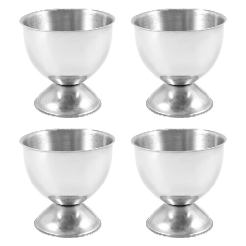 Egg Cups Set Stainless Steel Eggs Hard Boiled and Soft Tray Tool Holders Kitchen, Silver
