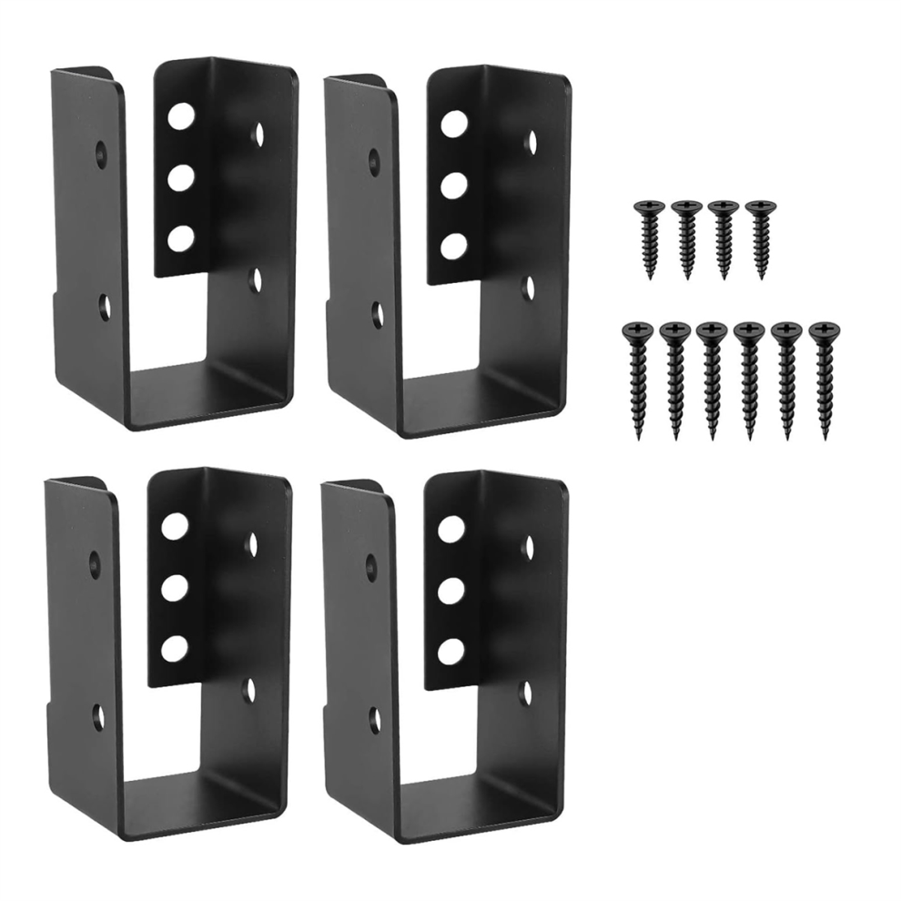 Concealed Joist Hanger 4Pcs,2Inx4in Outdoor Concealed-Flange Light Bracket, Q235b Steel Powder-Coated 4851097929776