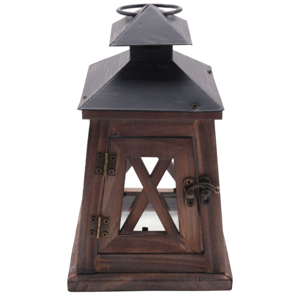 Bougeoir suspendu vintage en bois rustique pour intérieur et extérieur
