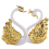 2 pezzi di statuette ornamentali a forma di cigno, matrimonio A 3