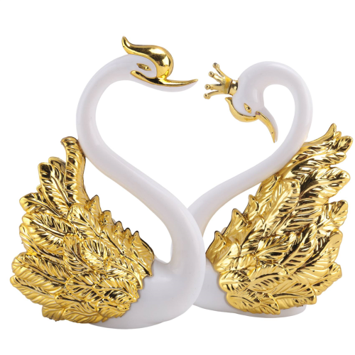 2 pezzi di statuette ornamentali a forma di cigno, matrimonio A 2