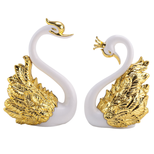 2 pezzi di statuette ornamentali a forma di cigno, matrimonio A