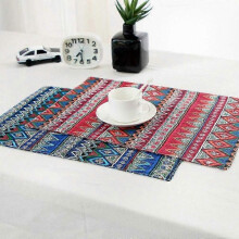 Heat-Resistant Cotton Linen Rectangular Table Placemat for Dining Decor
