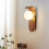 Minimalist Bedside Wall Light, Nordic Style Iron Lamp Walnut Color 6