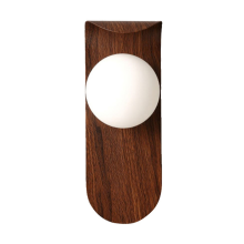 Minimalist Bedside Wall Light, Nordic Style Iron Lamp Walnut Color