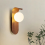 Minimalist Bedside Wall Light, Nordic Style Iron Lamp Walnut Color 7