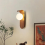 Minimalist Bedside Wall Light, Nordic Style Iron Lamp Walnut Color 3