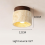 Lampada da soffitto moderna in travertino giallo e legno, attacco E27, luce bianca 5