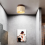 Lampada da soffitto moderna in travertino giallo e legno, attacco E27, luce bianca 6