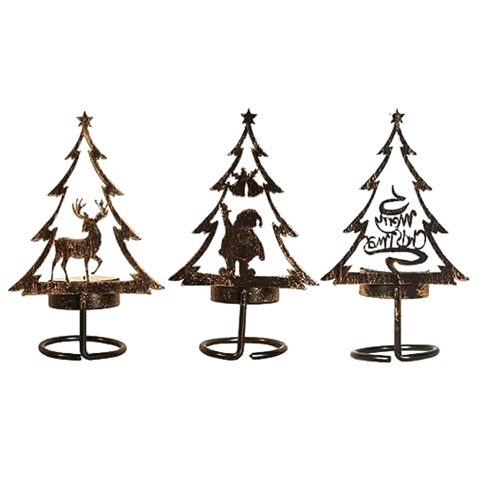Bougeoir en métal pour centre de table de Noël