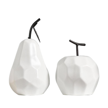 White Ceramic Fruits Statue Minimalist Modern Sculpture Ornaments