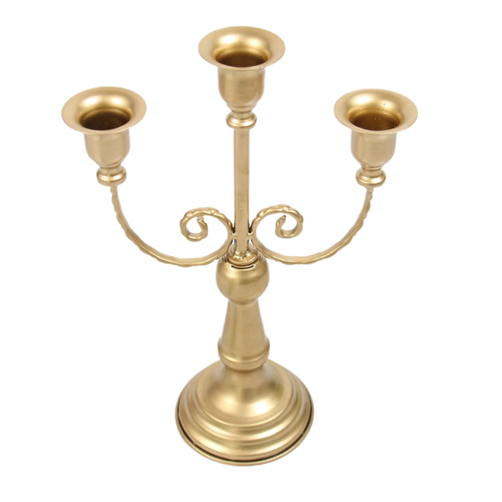 Candélabre en métal, pièce maîtresse, ornement simple, artisanat pour la maison