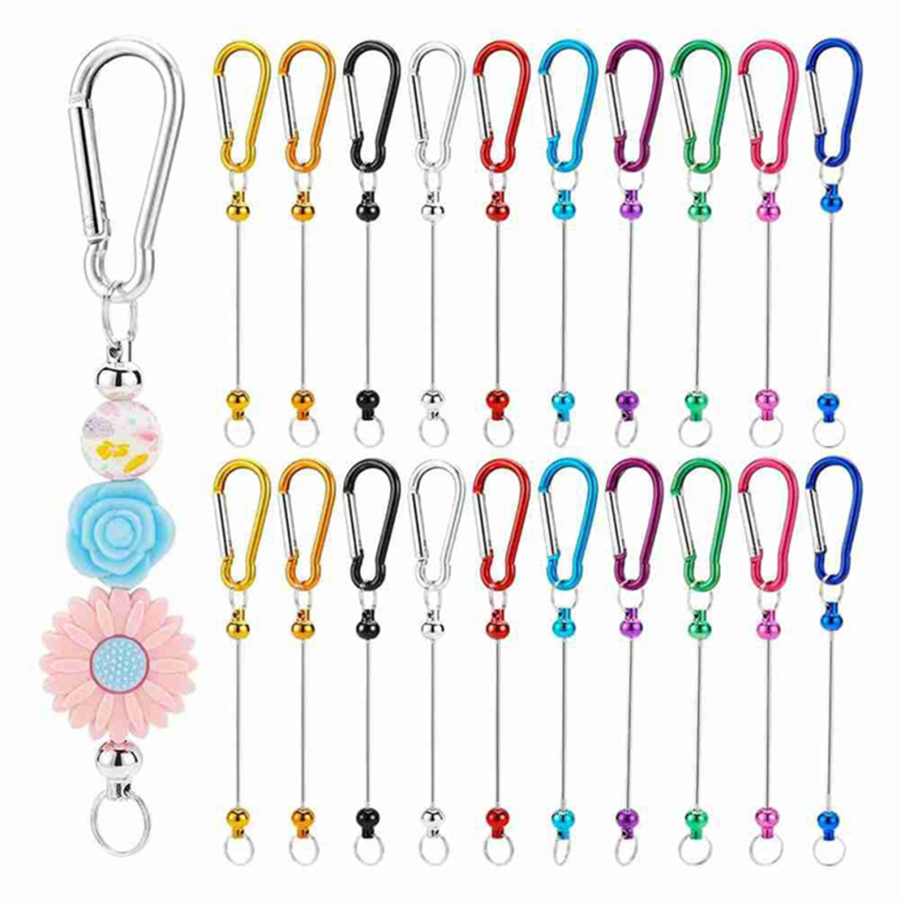 20 Pcs Beadable Keychain Bars, for Crafts Pendant Jewelry B