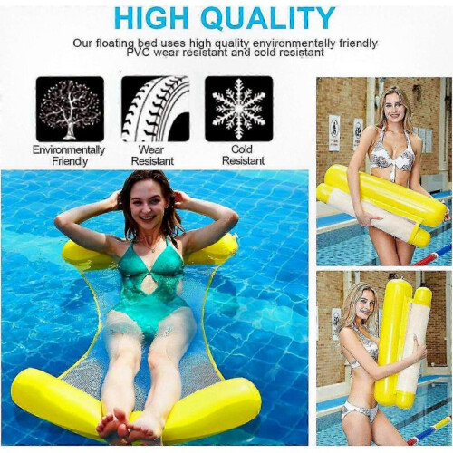 Inflatable Pool Hammock, Floating Relaxation Bed, Foldable Swim Lounger, Water Floating Mat 2