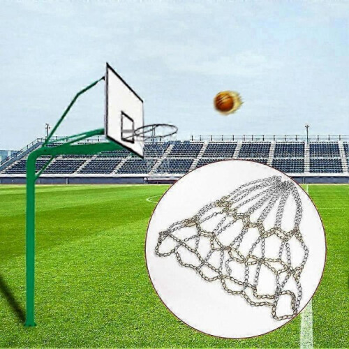 Heavy Duty Galvanized Steel Chain Basketball Net for Indoor Use, Durable Replacement Net (2024) 2