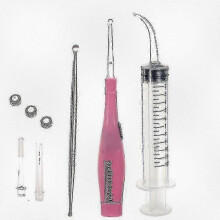 Tonsil Stone Removal Tools Kit with Ear Wax Extraction Device and LED Light Featuring 3 Earpick Tips and 12cc Irrigator Syringe for Effectiv