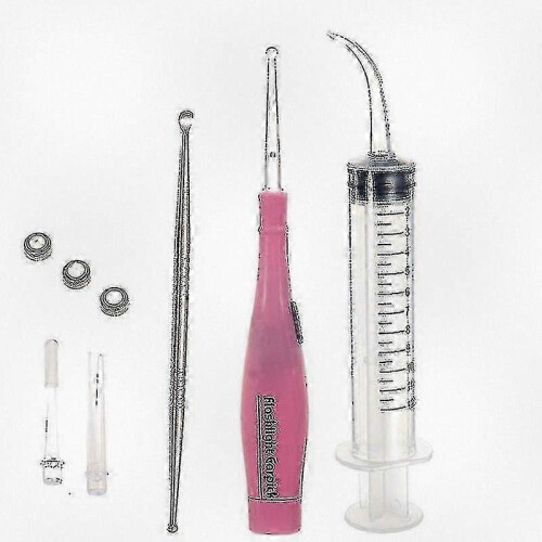 Tonsil Stone Removal Tools Kit with Ear Wax Extraction Device and LED Light Featuring 3 Earpick Tips and 12cc Irrigator Syringe for Effectiv