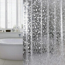 Anti-Mold EVA Waterproof Bath Shower Liner with 12 Hooks, Safe for Kids