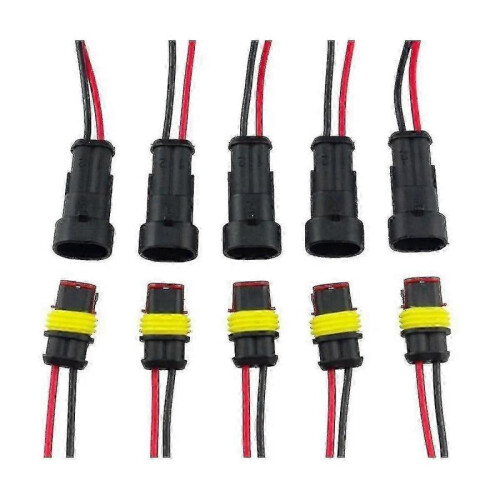 5 Pair 2 Pin Way Waterproof Electrical Plug Set Suitable for Motorcycle and Scooter Connectors with Cable 1