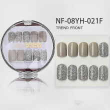 (NF  08YH  021F) 30pcs Full Rhinestone Nail Patch Sweet Style Removable Short Fashionable Nail Decorations for Various Styles