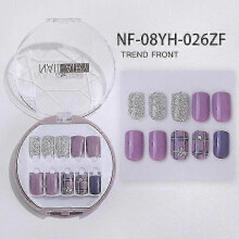 (NF  08YH  026ZF) 30pcs Full Rhinestone Nail Patch Sweet Style Removable Short Fashionable Nail Decorations for Various Styles