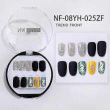 (NF 08YH 025ZF) 30pcs Full Rhinestone Nail Patch Sweet Style Removable Short Fashionable Nail Decorations for Various Styles