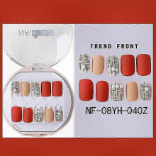(NF  08YH  040Z) 30pcs Full Rhinestone Nail Patch Sweet Style Removable Short Fashionable Nail Decorations for Various Styles