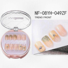 (NF 08YH 049ZF) 30pcs Full Rhinestone Nail Patch Sweet Style Removable Short Fashionable Nail Decorations for Various Styles