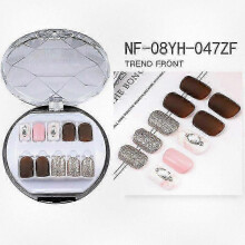(NF 08YH 047) 30pcs Full Rhinestone Nail Patch Sweet Style Removable Short Fashionable Nail Decorations for Various Styles