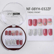 (NF  08YH  032ZF) 30pcs Full Rhinestone Nail Patch Sweet Style Removable Short Fashionable Nail Decorations for Various Styles