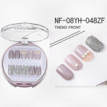 (NF  08YH  048ZF) 30pcs Full Rhinestone Nail Patch Sweet Style Removable Short Fashionable Nail Decorations for Various Styles