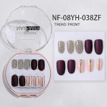 (NF  08YH  038ZF) 30pcs Full Rhinestone Nail Patch Sweet Style Removable Short Fashionable Nail Decorations for Various Styles