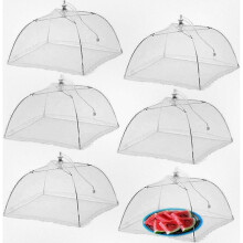 6-Pack Large 17x17 Outdoor Mesh Food Covers, Pop-Up Screen Tents for Picnics.