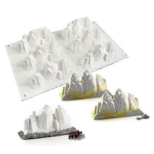 6 Cavity Iceberg Mousse Style Sweet Cake Silicone Baking Mold for DIY Snow Mountain Chocolate Ice Cubes