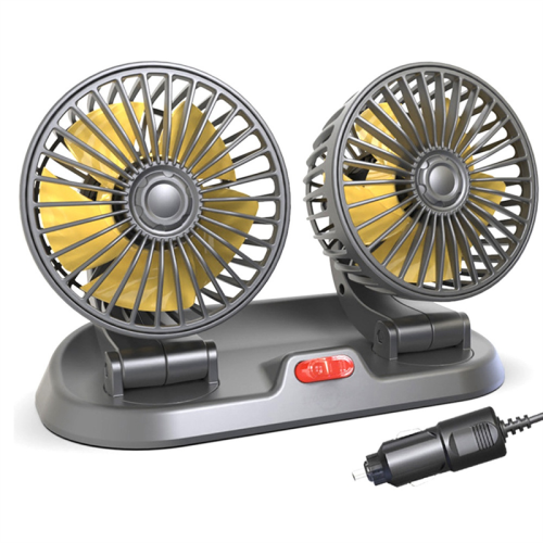 12V bilventilator dobbelthovedventilator bærbar bilkøleventilator