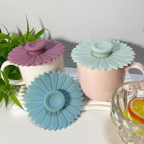Multicolored silicone cup caps set (3-pack) for various cup sizes 1