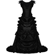 (Black, M) Women's Gothic Victorian Bustle Wedding Gown Renaissance Vintage Evening Long Dress Steampunk Ball Gowns