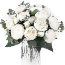 4 Bunches of Artificial Peony Flowers, 20 Heads Silk Peonies Bouquet for Wedding Centerpiece Garden Party Home Decor