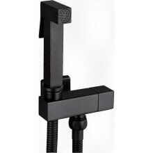 Black Brass Handheld Bidet Sprayer Kit, Wall-Mounted Toilet Cleaner Set for Bathroom Hygiene, Complete Shower Spray Attachment.