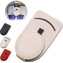 Sunglass Holder for Car Visor, Adhesive Clip for Storing Eyewear, Cards, and Masks, Suitable for Car Visor (Beige)