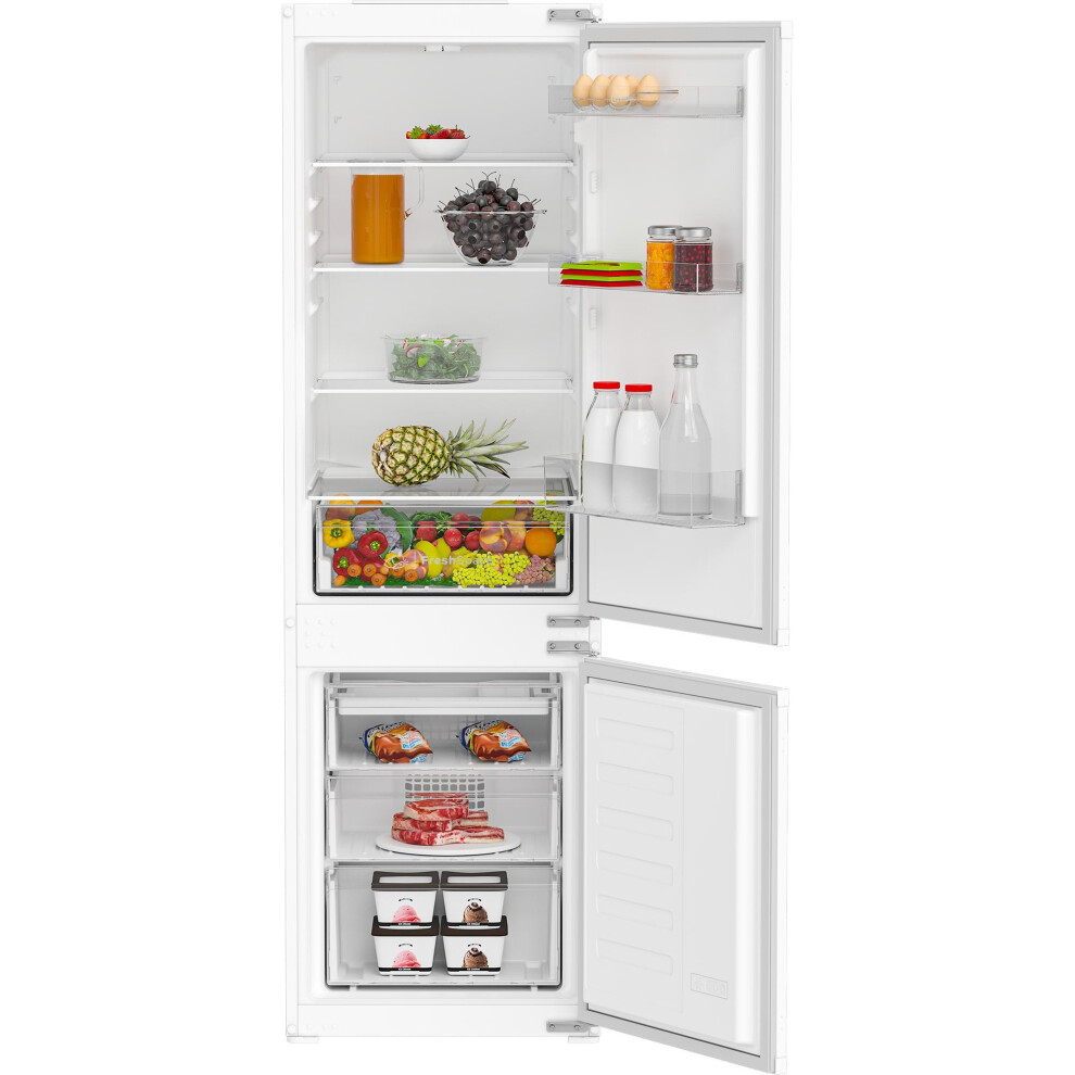 Indesit KINH 1271 B4UK 178cm High 70/30 Integrated Frost Free Fridge Freezer with Sliding Door Fixing Kit - White - E Rated