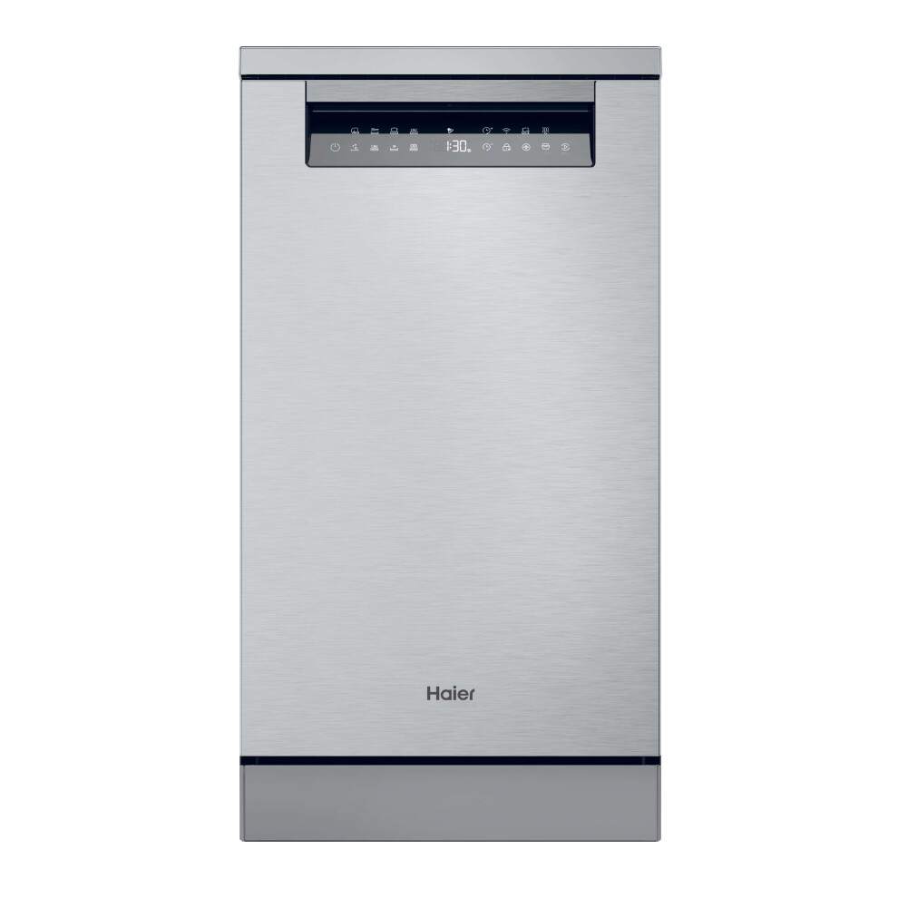 Haier I-Pro Shine Series 5 Slimline Dishwasher - C Rated Silver
