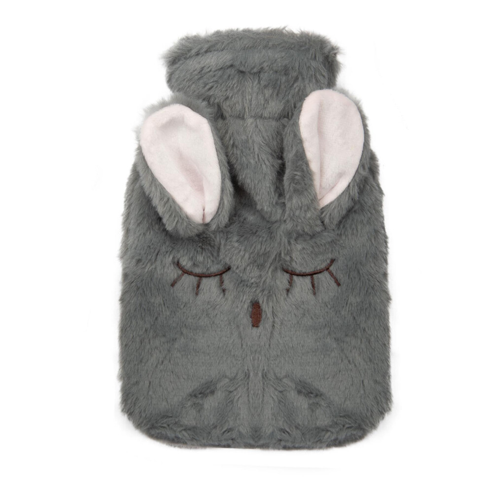A2z (One Size, Grey) 3D Bunny Hot Water Bottle 1L Cosy Fleece Toy