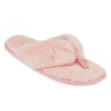 (7/8 UK, Pink) Ladies Stripe Flip Flops with Memory Foam Sole