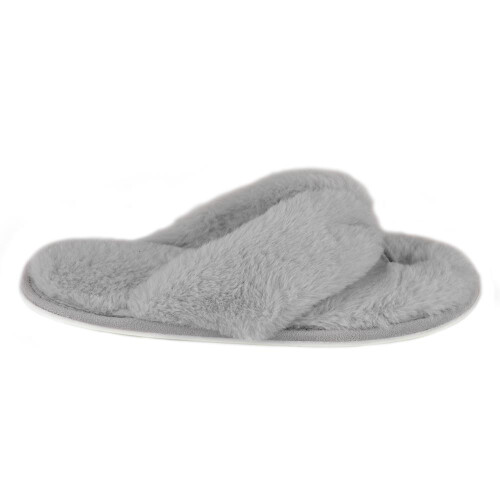 (7/8 UK, Grey) Ladies Stripe Flip Flops with Memory Foam Sole 2